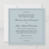 Klassieke Eenvoudige Elegantie Dusty Blue Square W Kaart (Voorkant)