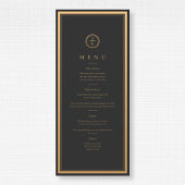 Klassieke Eenvoudige elegantie Gold Black Weddensc Menu