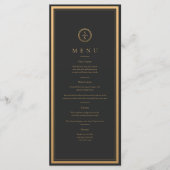 Klassieke Eenvoudige elegantie Gold Black Weddensc Menu (Voorkant)
