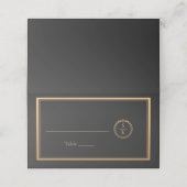 Klassieke Eenvoudige elegantie Gold Black Weddensc Plaatskaartje (Buitenkant ongevouwen)
