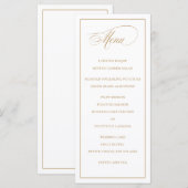 Klassieke Eenvoudige Elegantie Gouden Bruiloft Men Programmakaart (Voorkant / Achterkant)