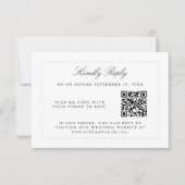 Klassieke Eenvoudige elegantie RSVP met QR-code (Voorkant)