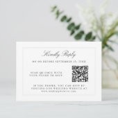 Klassieke Eenvoudige elegantie RSVP met QR-code (Staand voorkant)