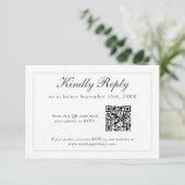 Klassieke Eenvoudige elegantie RSVP met QR-code (Staand voorkant)