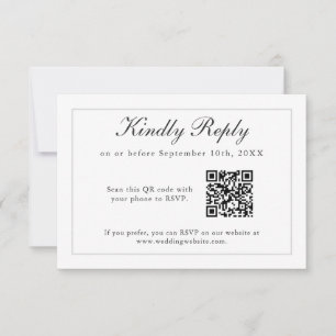 Klassieke Eenvoudige elegantie RSVP met QR-code