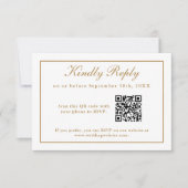 Klassieke Eenvoudige elegantie RSVP met QR-code (Voorkant)