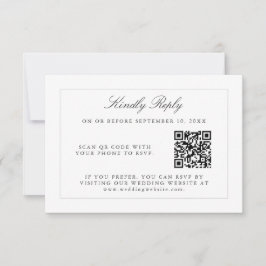 Klassieke Eenvoudige elegantie RSVP met QR-code Kaartje