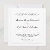 Klassieke Eenvoudige elegantie Square Weddenschap Kaart (Voorkant)