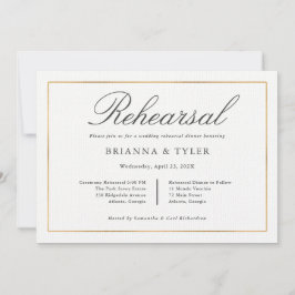 Klassieke Eenvoudige Elegantie Trouwrepetitie Dine Kaart