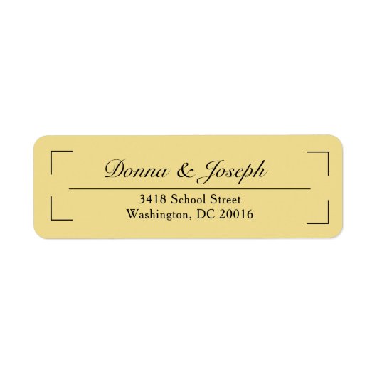 Klassieke Eenvoudige Faux Gold Bruiloft Retouradre Etiket (Voorkant)