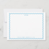 Klassieke Eenvoudige Formele Blauwe 3 Monogram Gol Notitiekaartje (Voorkant)