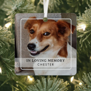 Klassieke Eenvoudige Foto Hond Herdenking Tribute Metalen Ornament