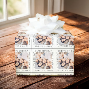 Klassieke Eenvoudige Gelukkige Verjaardag Familie  Cadeaupapier