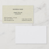 Klassieke eenvoudige getextureerde, oude witte con visitekaartje (Voorkant / Achterkant)