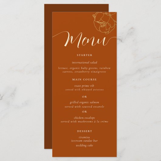 Klassieke Eenvoudige gouden pony Rust Brown Fall W Menu (Voorkant / Achterkant)