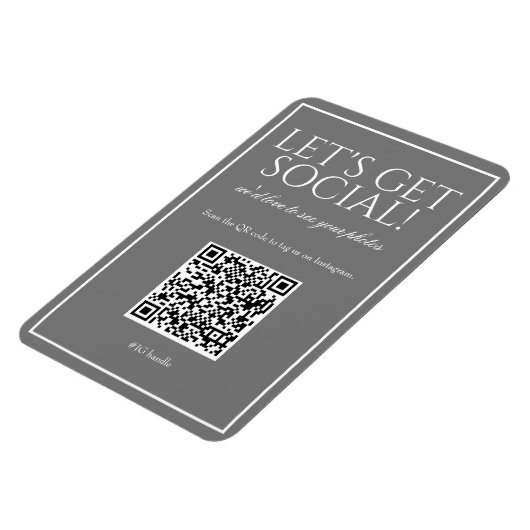Klassieke eenvoudige grijze QR-code Sociale media  Magneet (Linkerzijde)