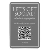 Klassieke eenvoudige grijze QR-code Sociale media  Magneet (Verticaal)