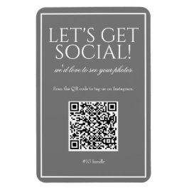 Klassieke eenvoudige grijze QR-code Sociale media  Magneet