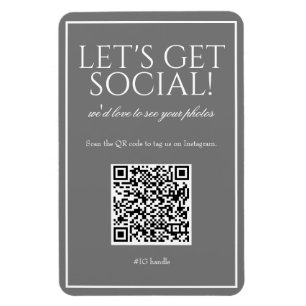 Klassieke eenvoudige grijze QR-code Sociale media  Magneet