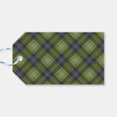 Klassieke Eenvoudige Groene Plaid Kerstmis Cadeaulabel (Achterkant Horizontaal)