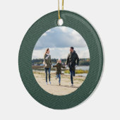 Klassieke eenvoudige groene tweed gepersonaliseerd keramisch ornament (Links)