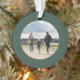 Klassieke eenvoudige groene tweed gepersonaliseerd ornament