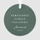 Klassieke eenvoudige groene tweed gepersonaliseerd ornament (achterkant)