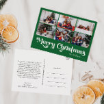 Klassieke Eenvoudige Groene Vrolijke Kerstmis 6 Fo Feestdagenkaart<br><div class="desc">Vier het seizoen met dit unieke, klassieke eenvoudige groene Merry Christmas 6 foto vakantie briefkaart met een vleugje charme. Het minimalistische ontwerp toont een elegant groen en wit kleurenpalet, dat de gezellige sfeer van de winter oproept. De moderne en leuke aantrekkingskracht, gecombineerd met de traditionele formulering, creëer vormen een perfecte...</div>