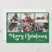 Klassieke Eenvoudige Groene Vrolijke Kerstmis Nege Feestdagenkaart (Voorkant)