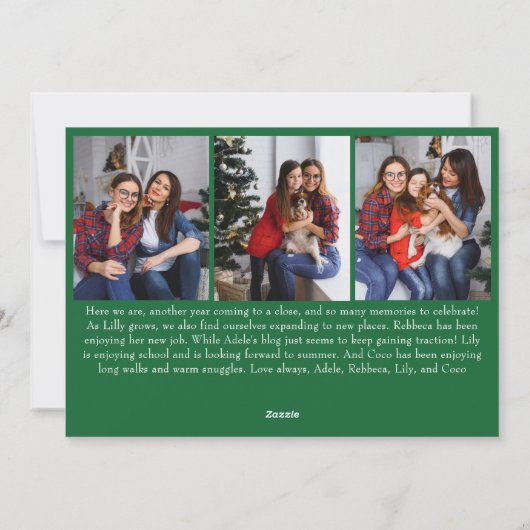 Klassieke Eenvoudige Groene Vrolijke Kerstmis Nege Feestdagenkaart (Achterkant)