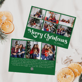 Klassieke Eenvoudige Groene Vrolijke Kerstmis Nege Feestdagenkaart