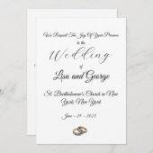 Klassieke eenvoudige huwelijksuitnodiging kaart (Voorkant / Achterkant)