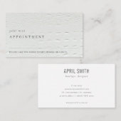 Klassieke Eenvoudige Ivoren Witte Leren Tekst Afsp Visitekaartje (Voorkant / Achterkant)