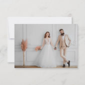 Klassieke Eenvoudige Kalligrafie Fotobruiloft Bedankkaart (Achterkant)