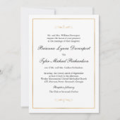 Klassieke eenvoudige legance Gold Border Wedding Kaart (Voorkant)
