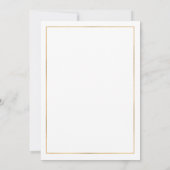 Klassieke eenvoudige legance Gold Border Wedding Kaart (Achterkant)