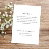 Klassieke Eenvoudige minimale buitenaardse bruilof Informatiekaartje