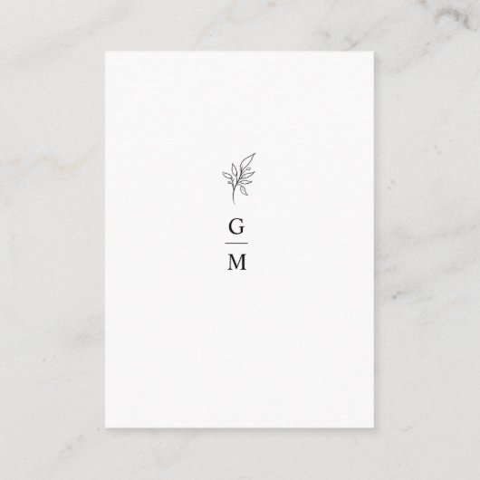 Klassieke Eenvoudige Minimalistische Bedankkaart Informatiekaartje (Achterkant)