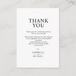 Klassieke Eenvoudige Minimalistische Bedankkaart Informatiekaartje