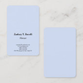 Klassieke eenvoudige minimalistische blauw visitekaartje (Voorkant / Achterkant)