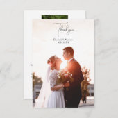 Klassieke, eenvoudige minimalistische bruiloft bedankkaart (Voorkant / Achterkant)