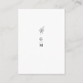 Klassieke eenvoudige minimalistische ontvangstenve informatiekaartje (Achterkant)