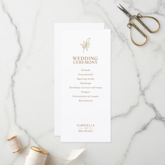 Klassieke Eenvoudige Minimalistische Vlakke progra Programmakaart (Voorkant / Achterkant in situ)