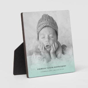 Klassieke Eenvoudige Mint Kleurverloop Nieuwe Baby Fotoplaat