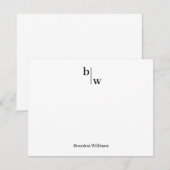 Klassieke Eenvoudige Moderne 2 Monogram Initiaal B Notitiekaartje (Voorkant / Achterkant)