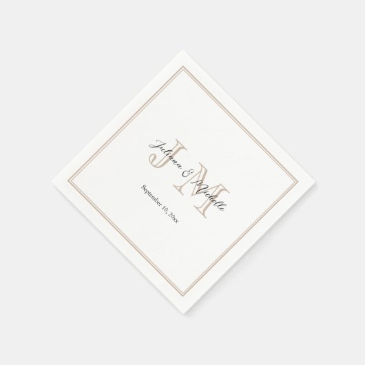 Klassieke eenvoudige, moderne Initialen monogram m Servet (Hoek)