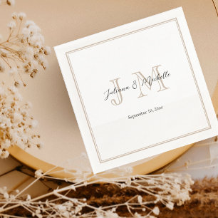 Klassieke eenvoudige, moderne Initialen monogram m Servet