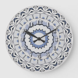 Klassieke eenvoudige moderne lijnen in grijze kleu grote klok