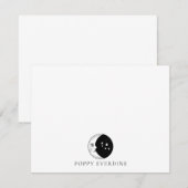 Klassieke Eenvoudige Moderne Maan Notitiekaartje (Voorkant / Achterkant)