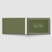 Klassieke eenvoudige moderne Olive Green & White b Gastenboek (Volledig)